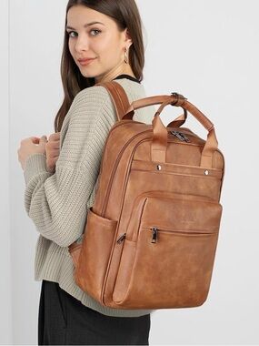 NEW Masintor Tan Leather Backpack